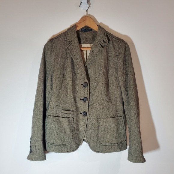 GAP Jackets & Blazers - GAP Women's Blazer suit jacket Herringbone Academia Blazer Jacket‎ Brown Size 4